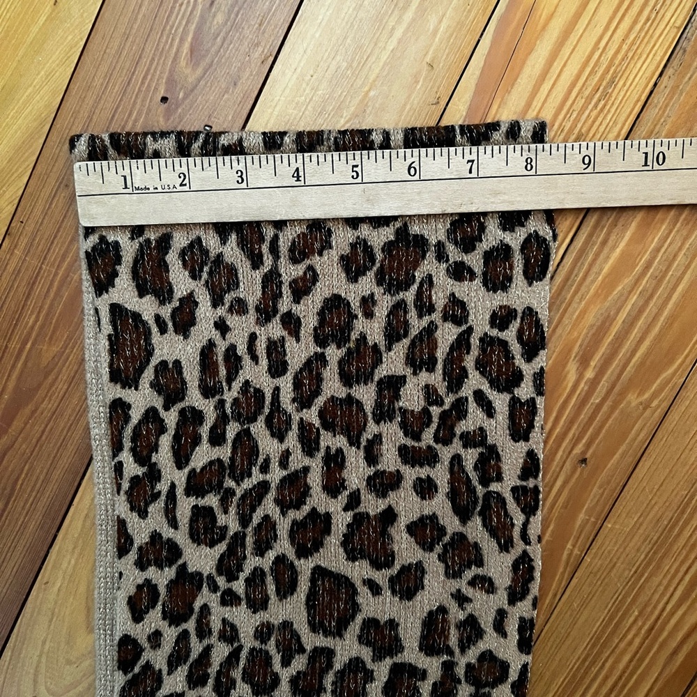Cejon Animal Print Fringed Scarf With Metallic Thread - Picture 3 of 6